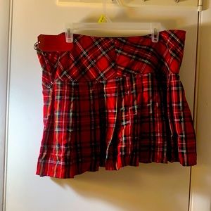 Tripp NYC red plaid mini skirt